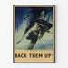 Vintage-Militärposter mit Flugzeugen der Royal Air Force und der Russischen Luftwaffe