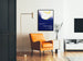 Dekoratives Poster Bildsprache in Heilung Vintage in Blau und Gelb