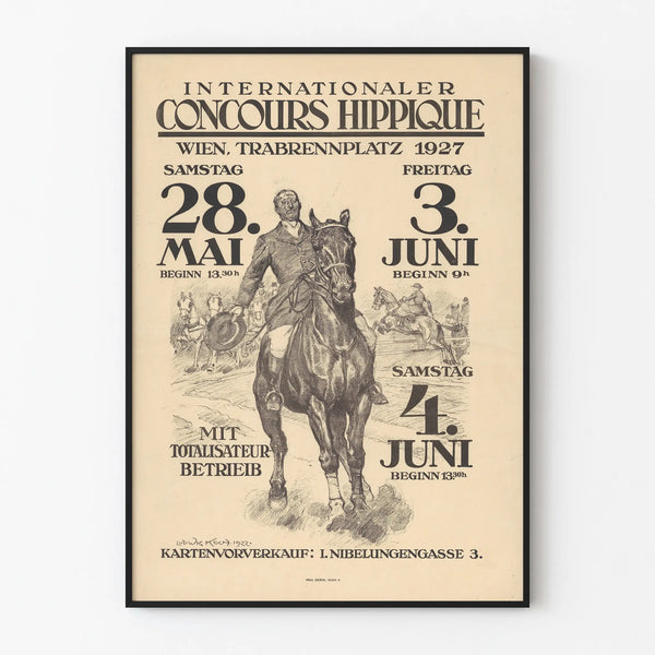 Internationales Pferdesportwettbewerbs-Poster 1927 – Vintage-Reitwanddekoration