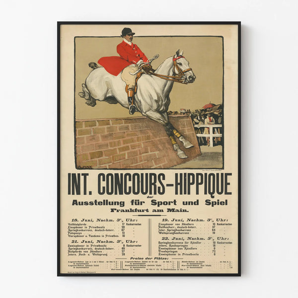 Internationales Reitwettbewerbs-Poster – Vintage-Reitdekorationswandkunst