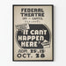 Poster Theater It Can't Happen Here - Vintage Wanddekoration
