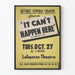 Plakat Theater 'It Can't Happen Here' - Vintage Wanddekoration