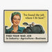 Vintage-Poster mit industriellem und landwirtschaftlichem Inspiration - Finden Sie Ihren Kriegsdienst — gerahmtes Bild an der Wand