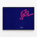 Minimalistisches Jazz-Design-Poster in Blau und Rosa — gerahmtes Bild an der Wand