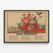 Polnischer Vintage-Propagandaposter — gerahmtes Bild an der Wand