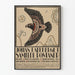 Vintage-Dekorposter « Johan Falkberget Samlede Romaner » mit stilisiertem Adler