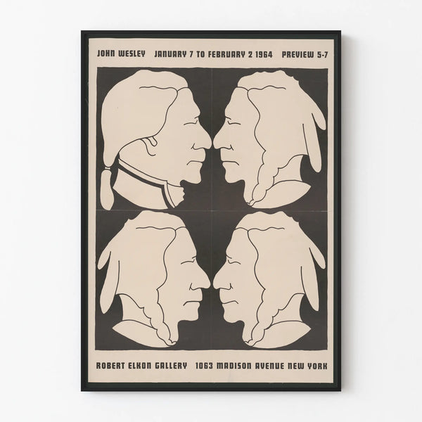 Ausstellungsposter John Wesley 1964 Vintage