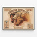 Vintage-Poster Johnston Optical Co's - Retro-Wanddekoration mit Pferden und optischen Instrumenten — gerahmtes Bild an der Wand