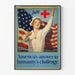 Vintage-Poster Amerikanisches Rotes Kreuz – Engagierte Wanddekoration