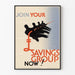 Vintage-Poster "Join Your Savings Group Now" für Wanddekoration