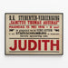Vintage-Poster Theateraufführung Judith 1916 — gerahmtes Bild an der Wand