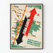 Vintage-Poster der elektrifizierten Linie des Schweizer Jura – Eisenbahnkarte