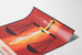 Poster Illustration des Gleichgewichts der Gerechtigkeit in Flammen