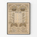 Vintage-Poster Kalender Januar 1898 mit floralem Art-Nouveau-Motiv