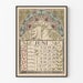 Vintage-Kalenderposter Juni 1898 mit Schmetterlings- und Blumenmotiven