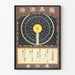 Alter japanischer Poster mit Kerze und traditionellen Symbolen