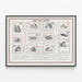 Vintage-Poster Brettspiel Katze und Maus Wanddekoration — gerahmtes Bild an der Wand