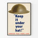 Vintage-Wandposter Militärhelm Keep It Under Your Hat