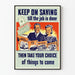 Vintage-Poster Motivation Sparen und Zukunftsentscheidungen