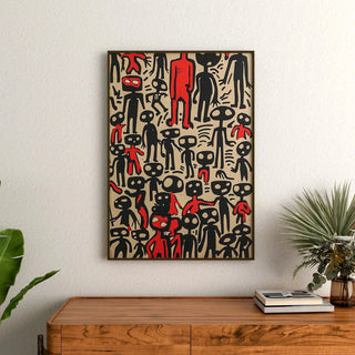 Pop Art Bild - Abstrakte Figuren | Kunstdruck Wanddekoration Bild Plakat Kopie