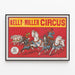 Vintage-Poster Kelly-Miller Zirkus - Wanddekoration Zirkus — gerahmtes Bild an der Wand