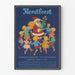 Vintage-Poster Weihnachtsfest mit Weihnachtsmann und tanzenden Kindern