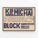 Poster KIF MIC HAI Block - Vintage Typografische Wanddekoration — gerahmtes Bild an der Wand