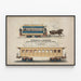 Vintage-Poster Eisenbahnwagen Kimball & Gorton Philadelphia — gerahmtes Bild an der Wand
