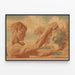 Vintage-Poster Klassische Skulptur Mann und Antiker Brustbild — gerahmtes Bild an der Wand