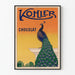 Vintage-Poster Schokolade Kohler mit buntem Pfau