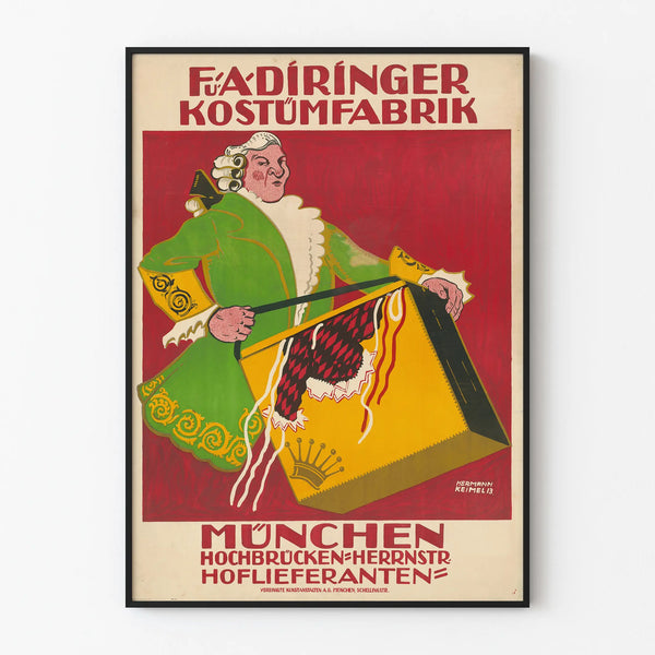 Vintage-Poster Kostüm Alt Münchner Wanddekoration