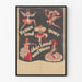 Vintage-Dekorposter mit folkloristischen Tänzerinnen