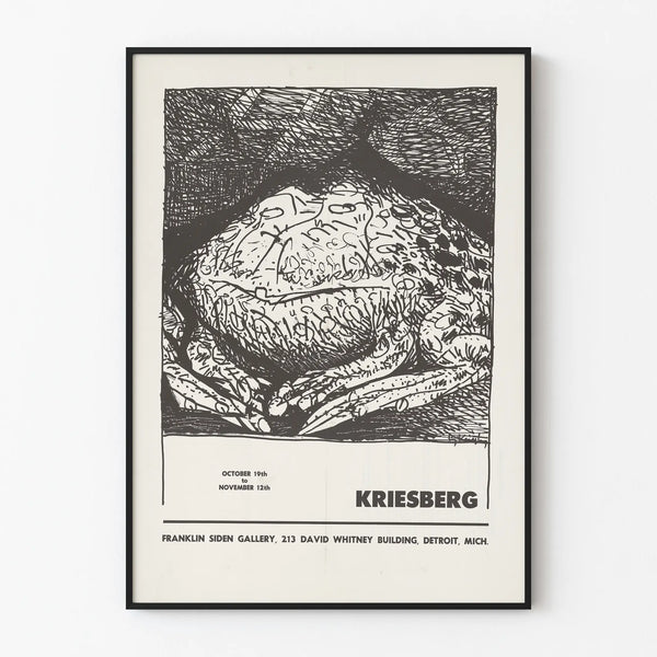 Künstlerisches Poster von Kriesberg mit Krabbenillustration – Vintage-Wanddekoration