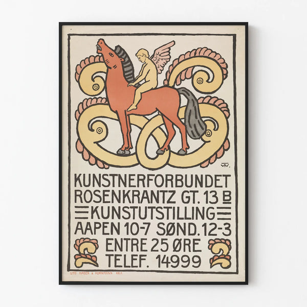 Vintage-Kunstposter für Ausstellung Kunstnerforbundet