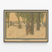 Vintage-Dekorationsposter Winter – Schulillustration — gerahmtes Bild an der Wand