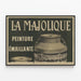 Vintage-Poster La Majolique Emaillemalerei — gerahmtes Bild an der Wand
