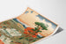 Vintage Wanddekoration Poster Norwegen Wasserfall und Zug