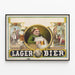 Vintage-Poster Lager Bier - Authentische Wanddekoration — gerahmtes Bild an der Wand