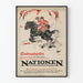 Vintage-Poster Pferd und Reiter - Landwirtsposten Nationen