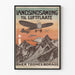 Vintage-Poster Flugzeug und Berge zur Wanddekoration