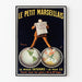 Vintage-Poster Le Petit Marseillais - Zeitung und Weltkarte