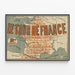 Vintage-Poster Le Tour de France – Illustrierte Karte von Frankreich und seinen Regionen — gerahmtes Bild an der Wand