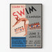 Vintage-Poster Kampagne Schwimmen Lernen