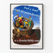 Vintage-Poster mit Kartoffelernte auf dem Bauernhof