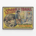 Vintage-Poster Sparen durch Arbeit Ratenzahlung Wanddekoration — gerahmtes Bild an der Wand