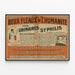 Vintage-Poster Die zwei Plagen der Menschheit – Syphilis und Harnwege — gerahmtes Bild an der Wand