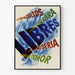 Vintage Dekorationsposter Libertés in Blau, Grün und Rot