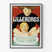 Vintage-Werbeplakat Lilleborg Toiletten-Seife für Wanddekoration