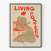 Vintage-Poster Living Posters mit weiblicher Silhouette und rotem Stuhl
