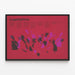 Poster Logarithmen - Moderne Wanddekoration in Rot und Violett — gerahmtes Bild an der Wand